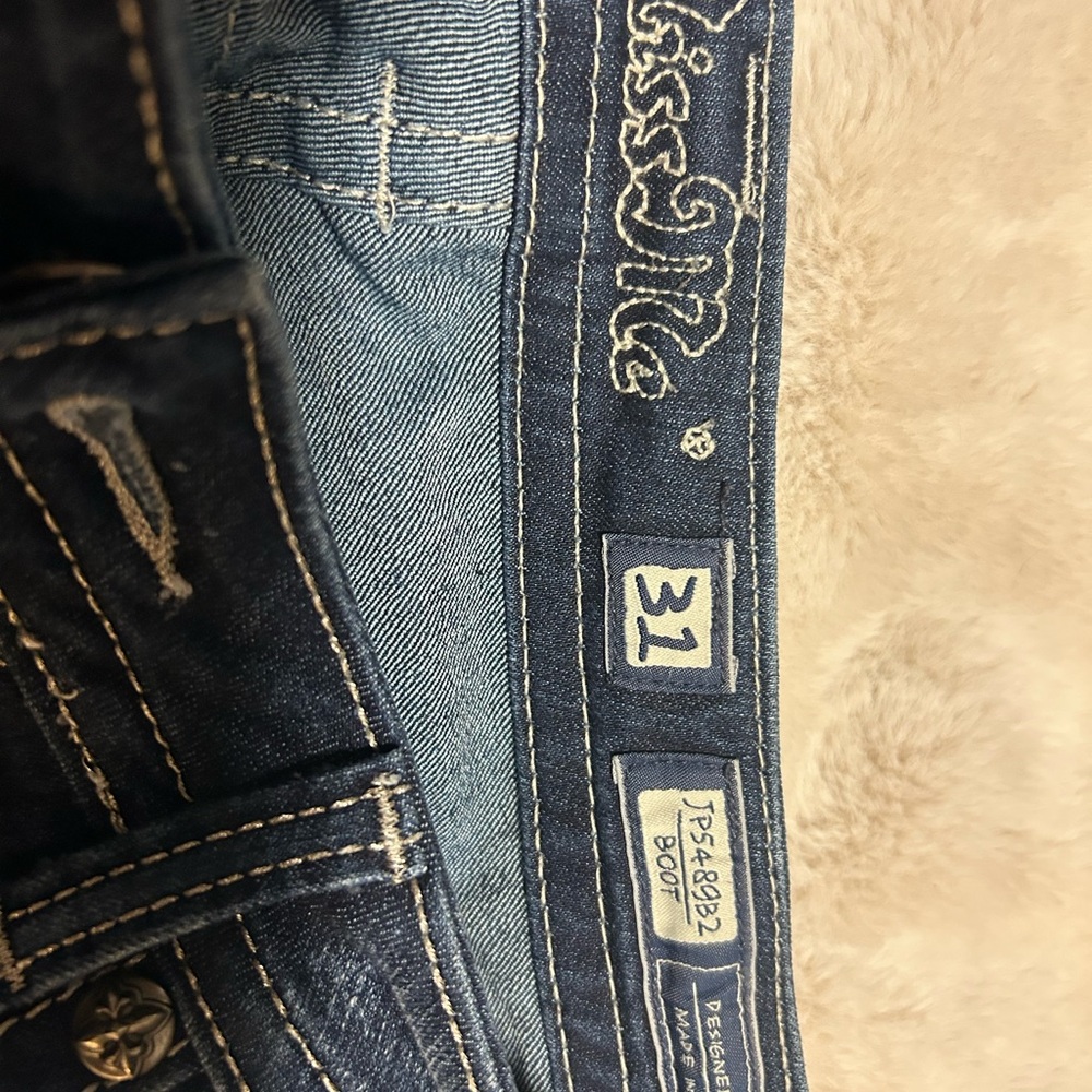 Miss Me Blue Jeans with Silver Embellishments gorgeous pants!! - Picture 4 of 8